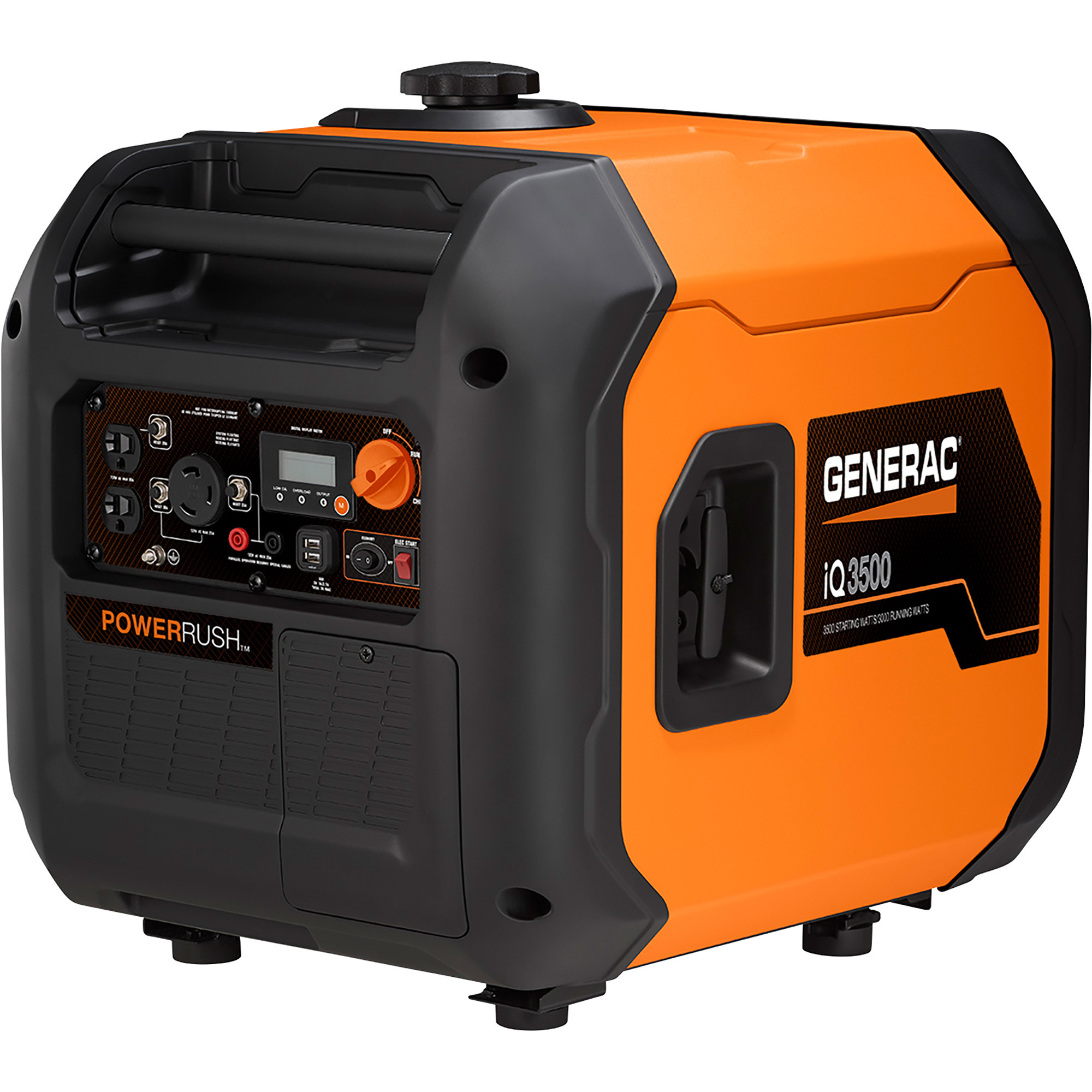 Generac iQ3500 Inverter Generator, 3500 Surge Watts, 3000 Rated Watts, Electric Start, Model# 7127